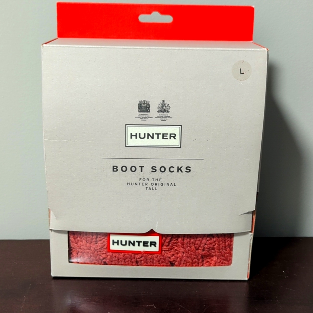 Hunter tall boot socks, pink, L, New